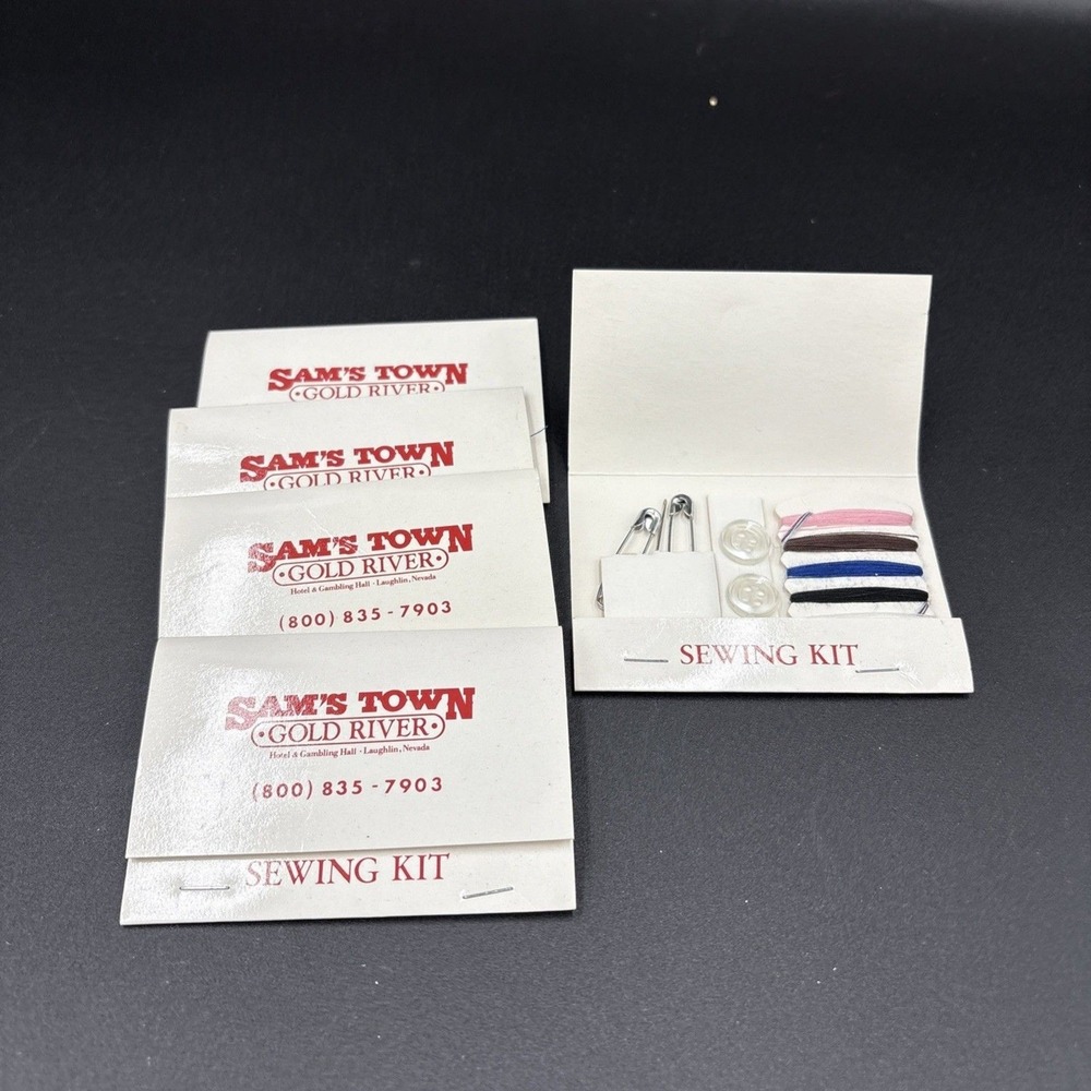 VTG Sewing  kits Travel Hotel Sam's town gold River casino Laughlin Set 5